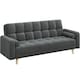 image 1 of Yaheetech Velvet Convertible Sofa Bed Grey