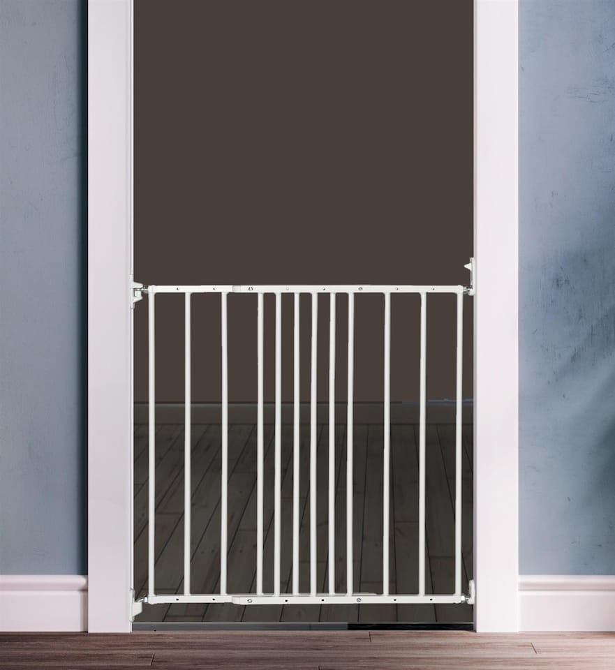 image 1 of Safetots Extra Narrow Stair Gate, White, 56.5cm - 81.5cm, Safety Gate for Toddler, Safety Barrier for Baby