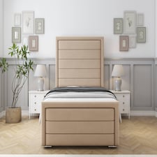 Sloomy Ashford Pebble Plush Bed Frame With 50" Upholstered Headboard 3' Single