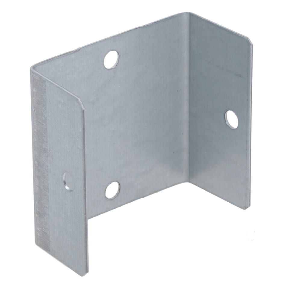 image 1 of Fence Panel Clip 50mm Galvanised Steel Bracket Holder Trellis Post Support 16PK