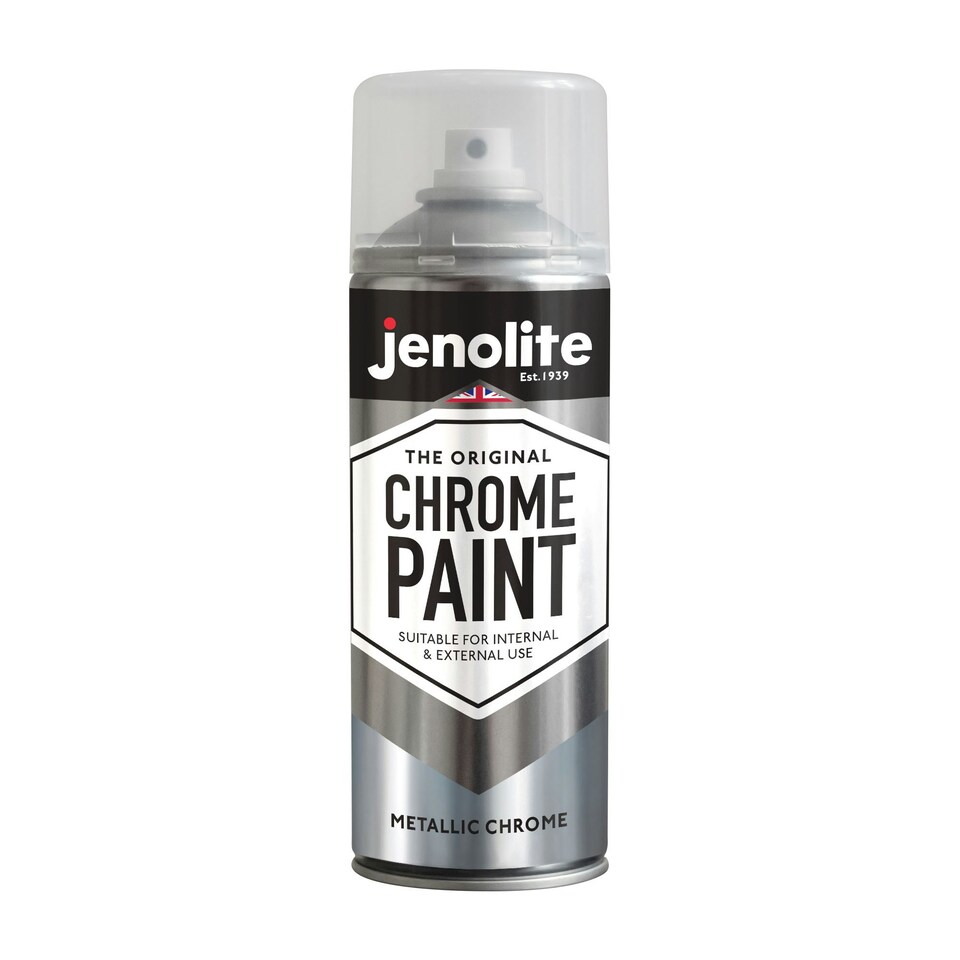 image 1 of Jenolite Smooth Metallic Interior/Exterior Paint - Chrome - 400ml Spray Can - 3-Pack