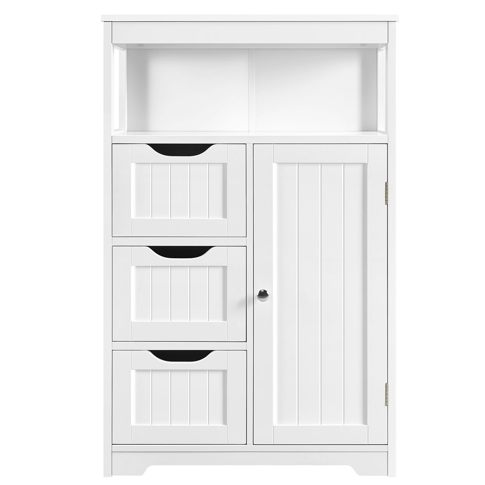 Yaheetech Bathroom Floor Cabinet with Three Drawers