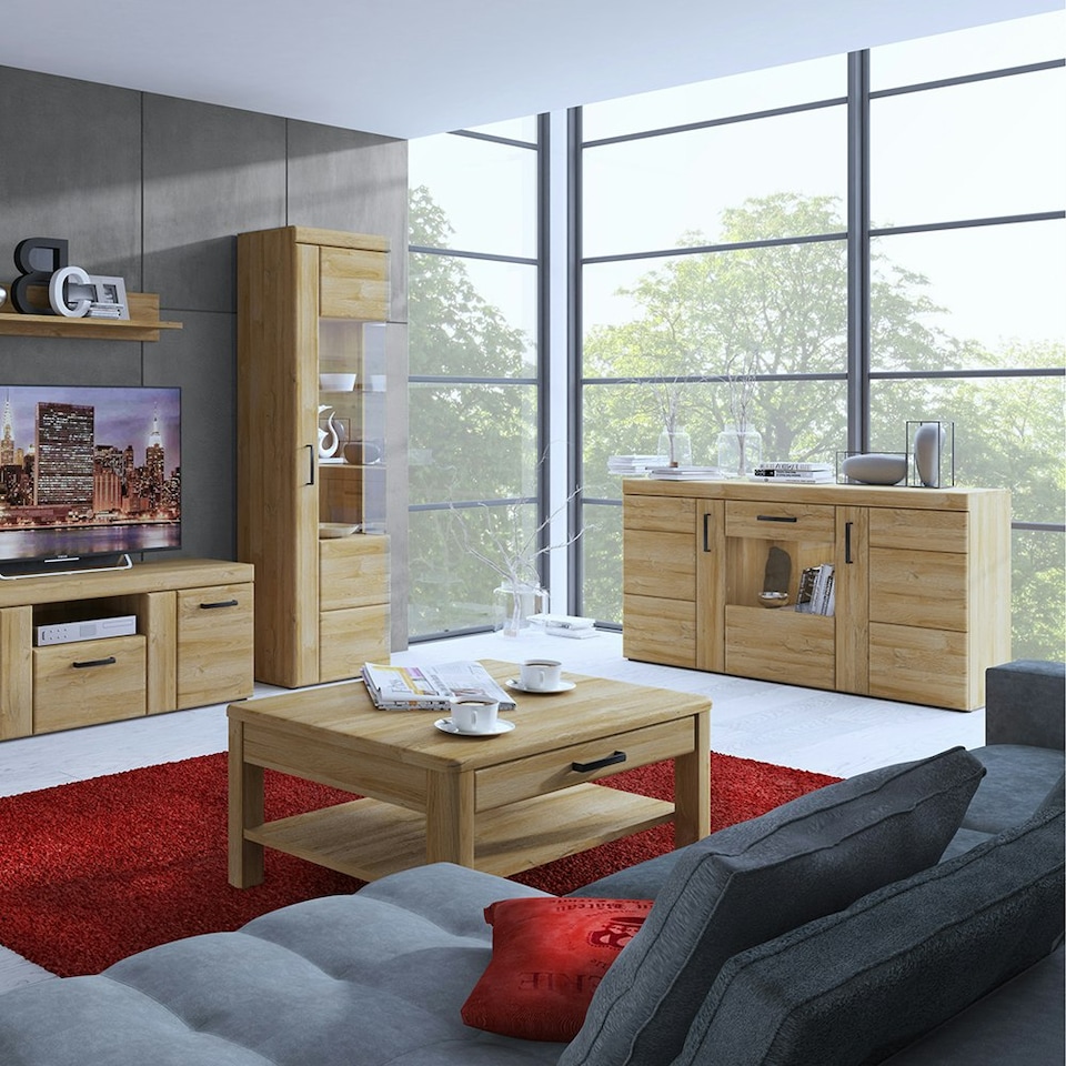 image 1 of Cortina 2 Drawer TV Cabinet in Grandson Oak