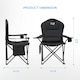 image 2 of Get Fit Set of 2 Camping Chairs Outdoor Folding Chair, Magazine Pocket, Cup Holder & Carry Bag Weight Capacity of 130kg - Black