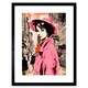 image 1 of Retro Aesthetic Vintage Fashion Woman Street 9x7" Black Framed Wall Art Print