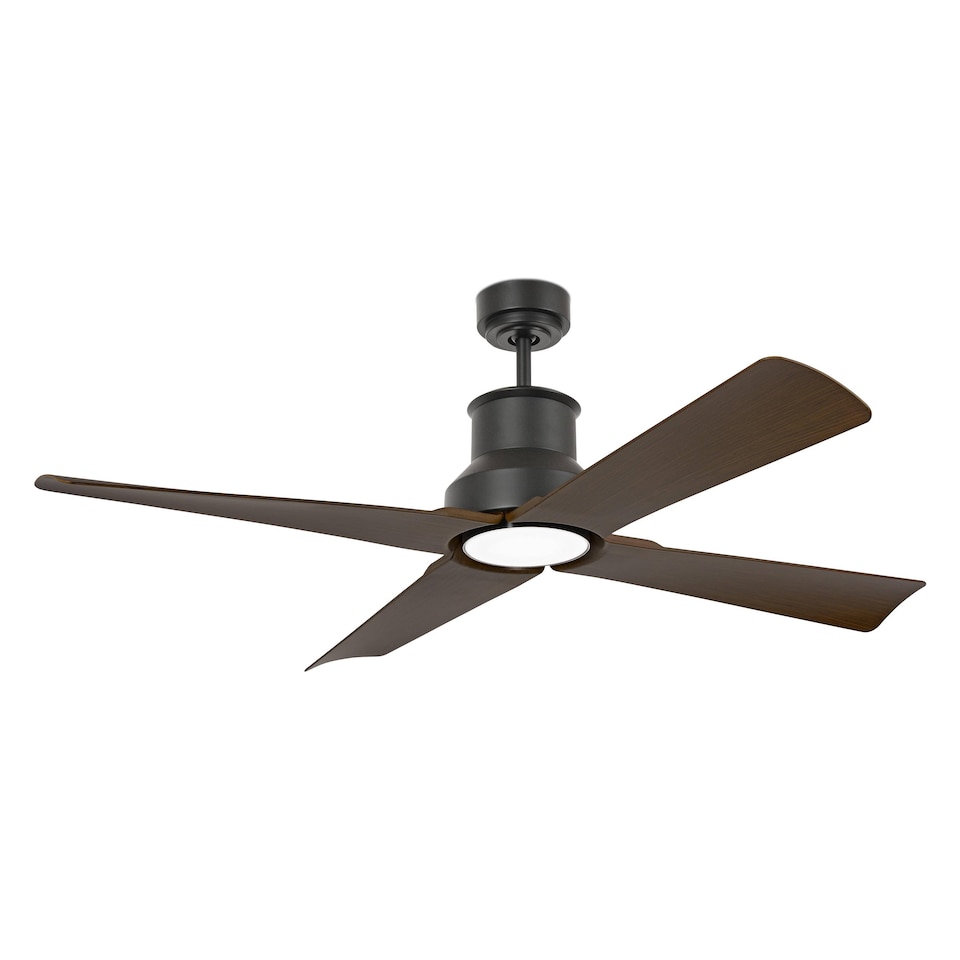 image 1 of Winche Large Ceiling Fan Black, Wood IP44 - Optional LED Light Sold Separately
