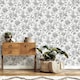 image 3 of Nuwallpaper NHS4769 Etched Floral Mono Peel & Stick Wallpaper, Black Multi