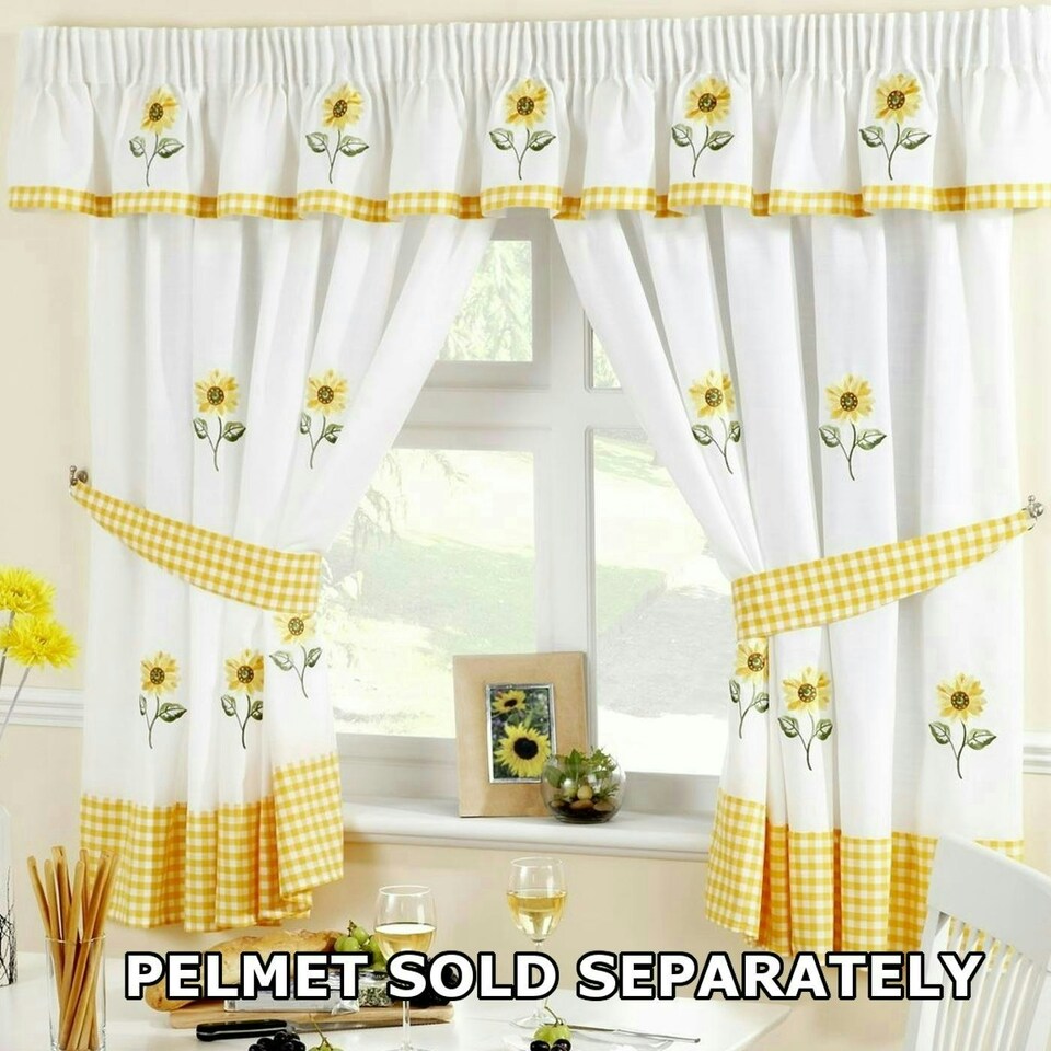 image 1 of Sunflower Kitchen Curtains - 117cm x122cm