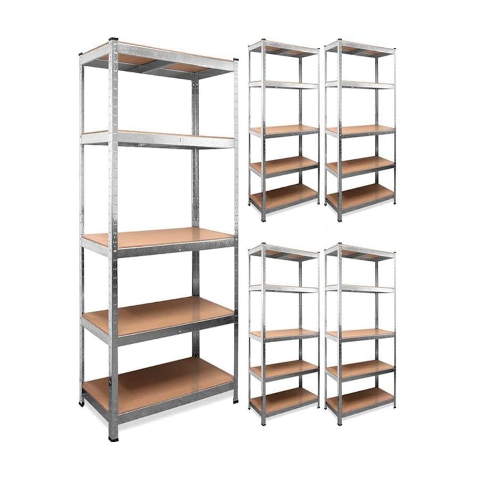 image 1 of Garage Shelving 90cm Wide & 180cm High Heavy Duty 5 Tier Multipurpose Metal Racking Unit / Warehouse Shelving Storage