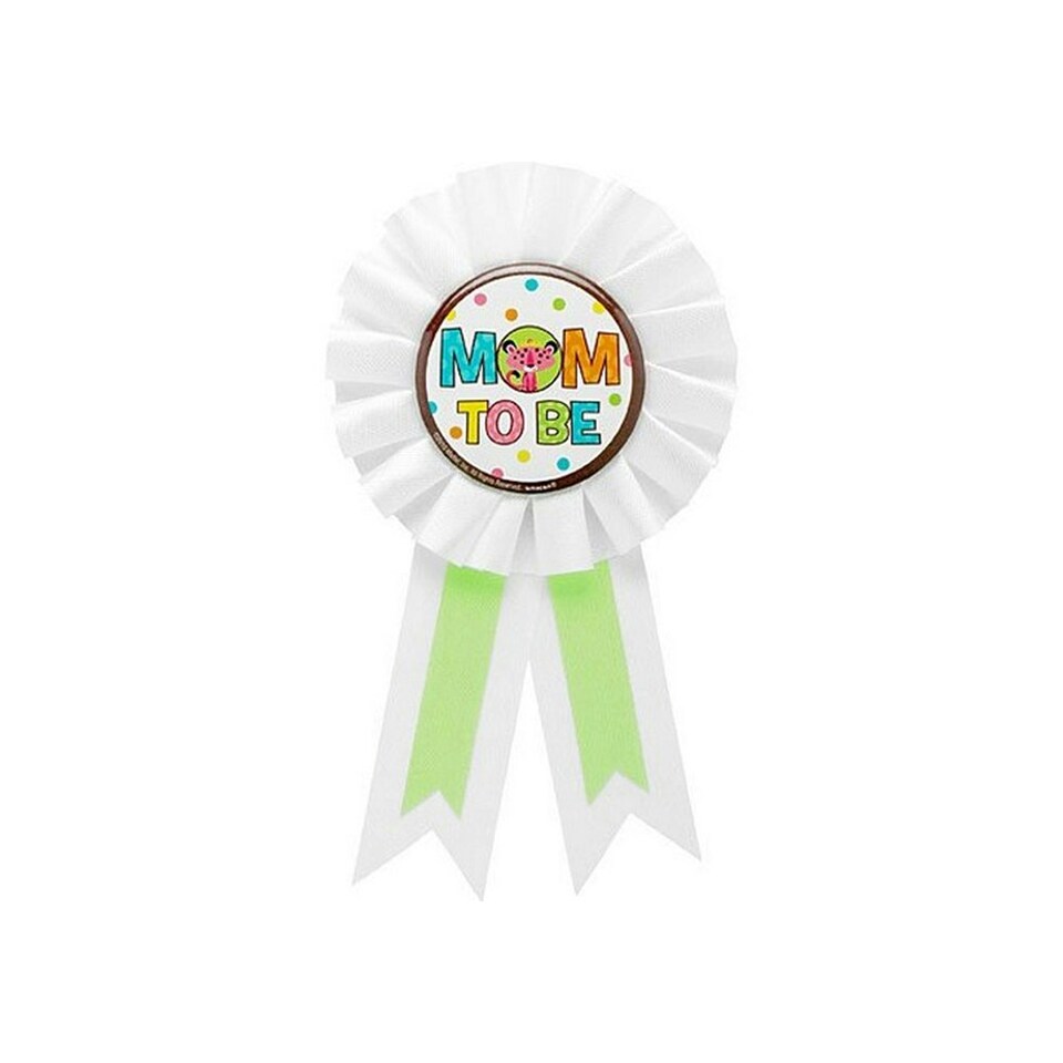 Amscan Mom To Be Award Ribbon - White/Green - One Size