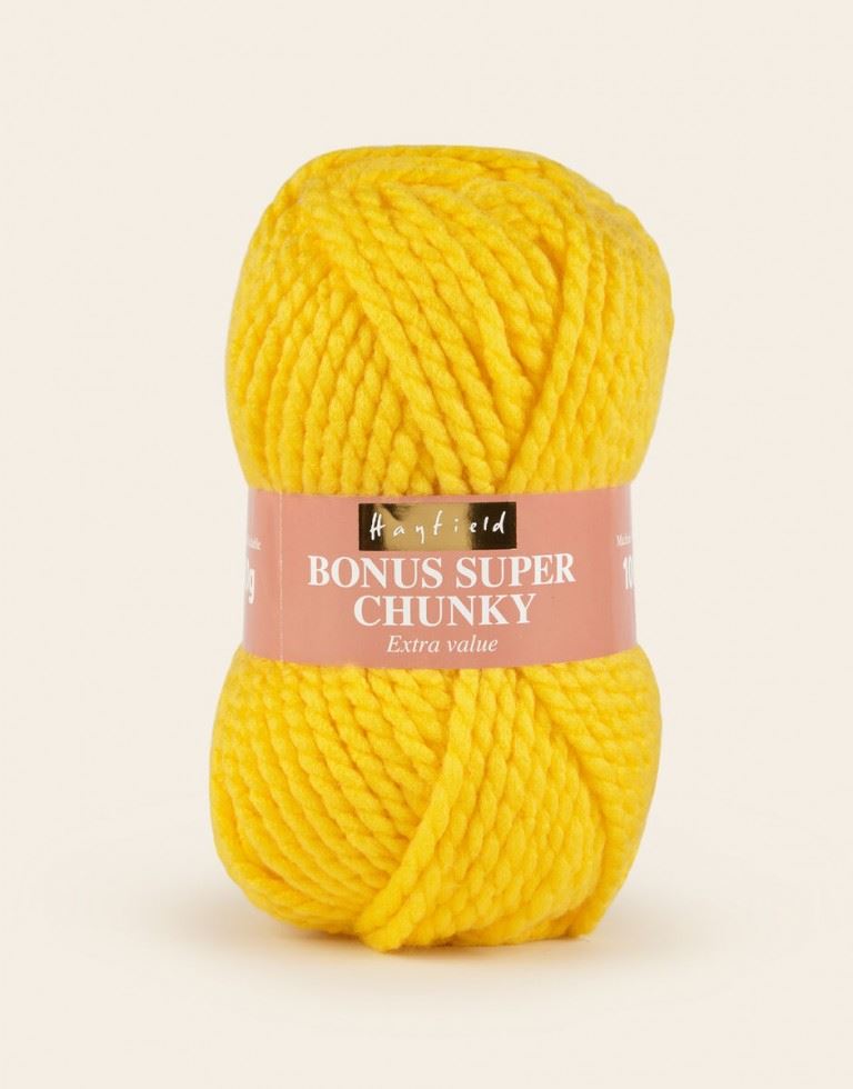 Hayfield Yellow Bonus Super Chunky Yarn (Value Pack 10 x 100g Balls) For Crochet, Knitting - 82m per ball