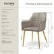 image 6 of Dining Chair Avane - velvet look, padded armchair, high backrest and high armrests - Set of 2 Grey | Taupe