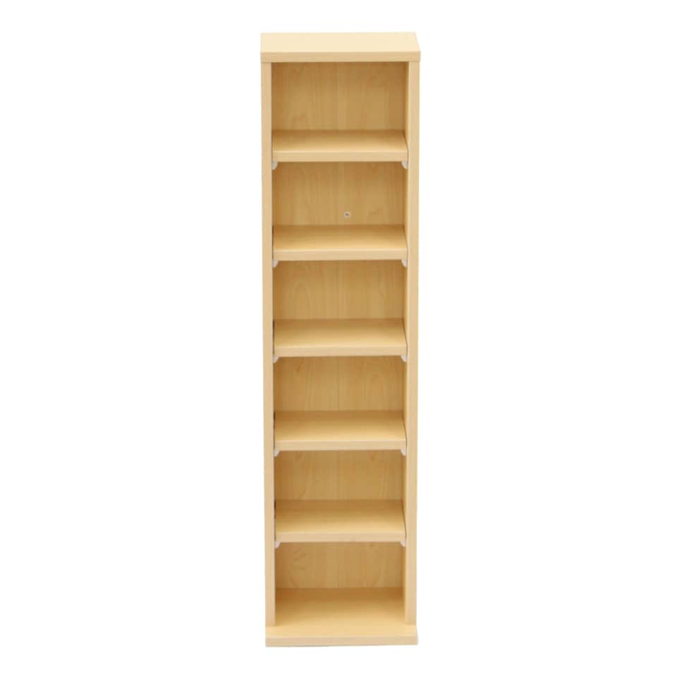 image 1 of 6 Tier Beech Wooden CD DVD Game Book Shelf Storage Tower Rack - Fits 102 CDs