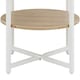 image 4 of Living and Home Small Round Coffee Table with 2 Tier - Natural and White