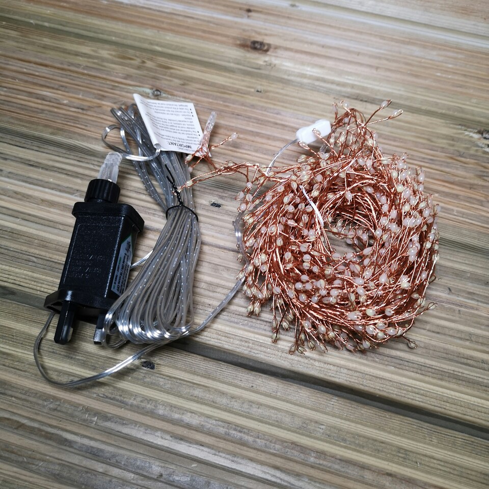 image 1 of 800 LED 5.5m Premier Christmas Indoor Outdoor Multifunction Wire Cluster Lights with Timer in Warm White