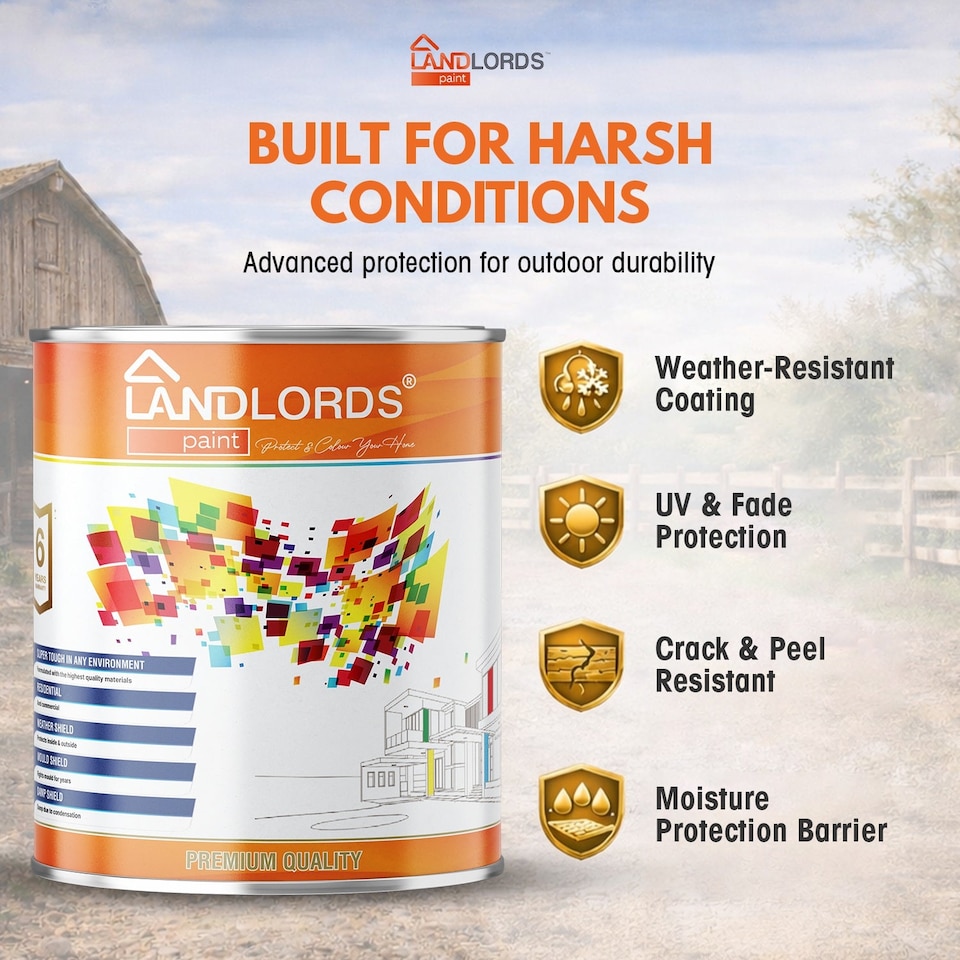 image 1 of Landlords Paint - Barn Paint - Weatherproof Protection for Wood, Furniture, Gates and Fences - Black - 5L