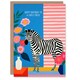 image 1 of Colourful Modern Bright Stripes Flowers Zebra Niece Birthday Card
