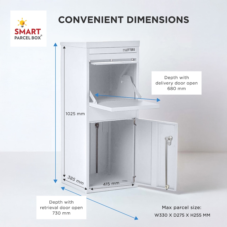 image 1 of SMART PARCEL BOX® Large Front & Rear Access | White | 1