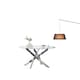 image 2 of Round Glass Dining Table with Chrome legs, Living / Dining Room, Kitchen, Furniture Grey