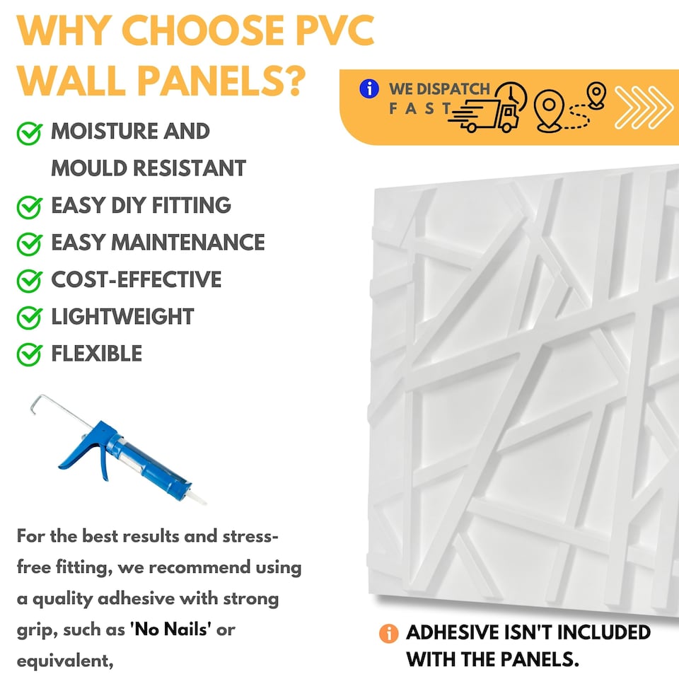 image 1 of NOVECRAFTO Geometric 3D Wall Panels – 6 Sheets Covering 1.5 sqm (16.15 sqft) – Decorative PVC Panels 50x50cm – Modern Geometric Line Design | Grey