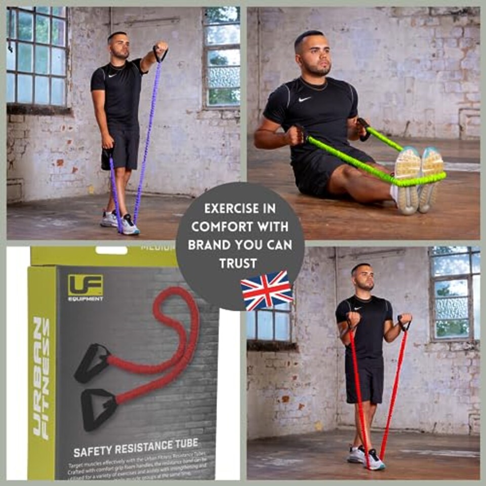 image 1 of Urban Fitness Training Gym Fitness Safety Resistance Tube (Medium (Red))