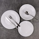image 2 of White Opal Glass Dinner Set Plates Soup Bowls Dinnerware | White | Aria - Round - 12 Pcs | 12
