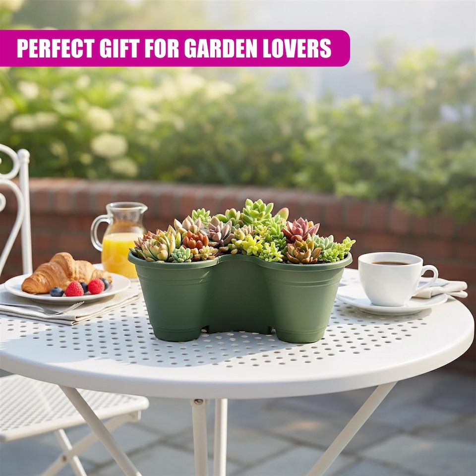 image 1 of GEEZY Set Of 6 Stackable Strawberry Planters Plastic Vertical Garden Green