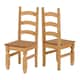 image 1 of Corona Dining Chair (Pack of 2) - L47 x W42 x H107 cm - Distressed Waxed Pine Brown