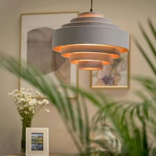 ValueLights Sette Fabric Textured Grey Tiered Ceiling Pendant Shade