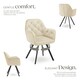 image 3 of Armchair Lucia - padded, quilted pattern, 180 degree swivel chair - Set of 4 Cream