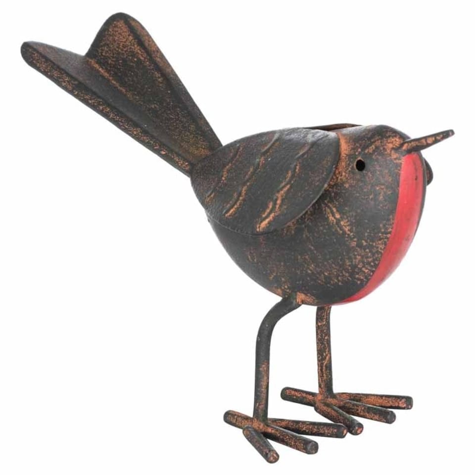 image 1 of Rocky The Robin Ornament - Metal - L6 x W17 x H11 cm - Brown/Red
