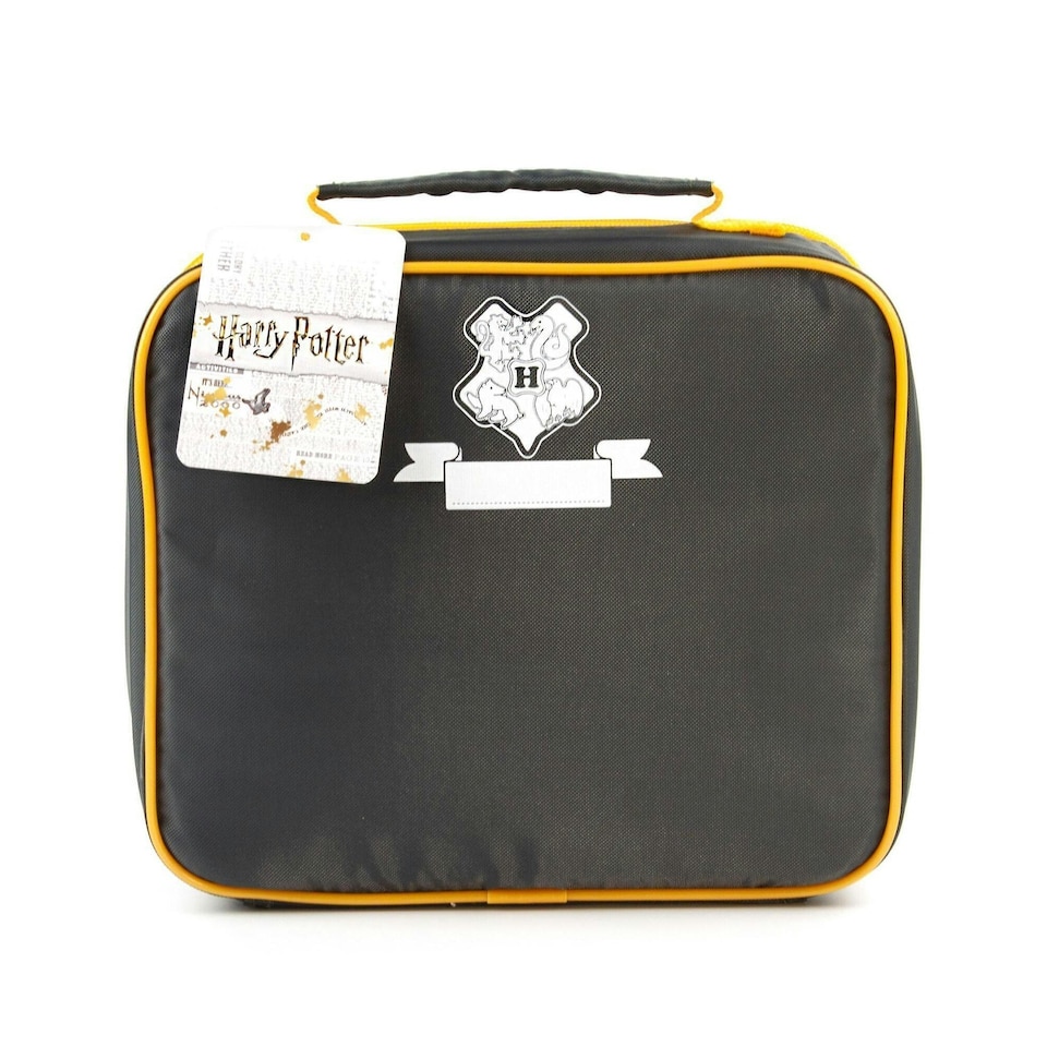 image 1 of Harry Potter Chibi Lunch Bag and Bottle Set - Black/Yellow - One Size