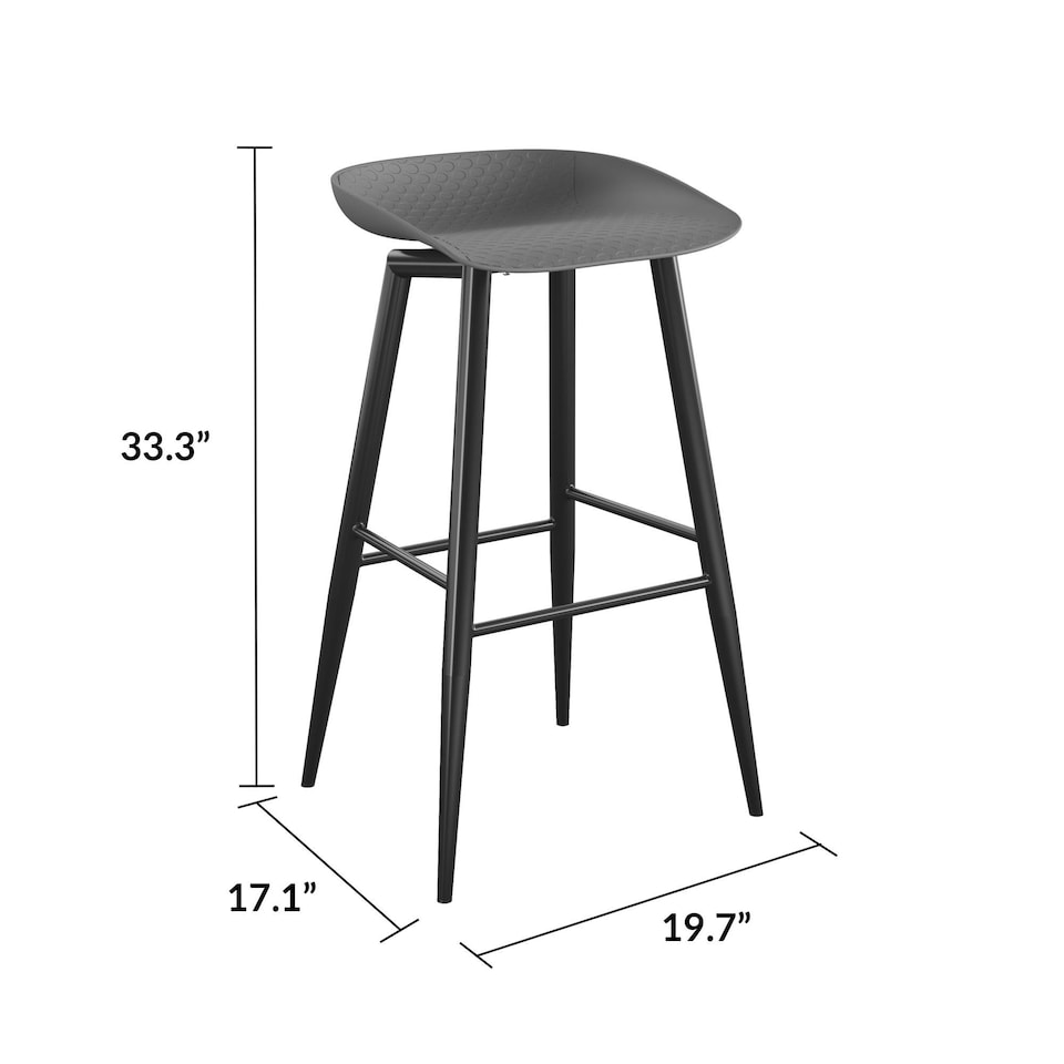 image 1 of Riley Barstool in Charcoal, 2 pieces Grey | Charcoal
