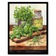 image 1 of Country Kitchen Art Watercolour Basil Herb Black Framed Wall Art Print A4