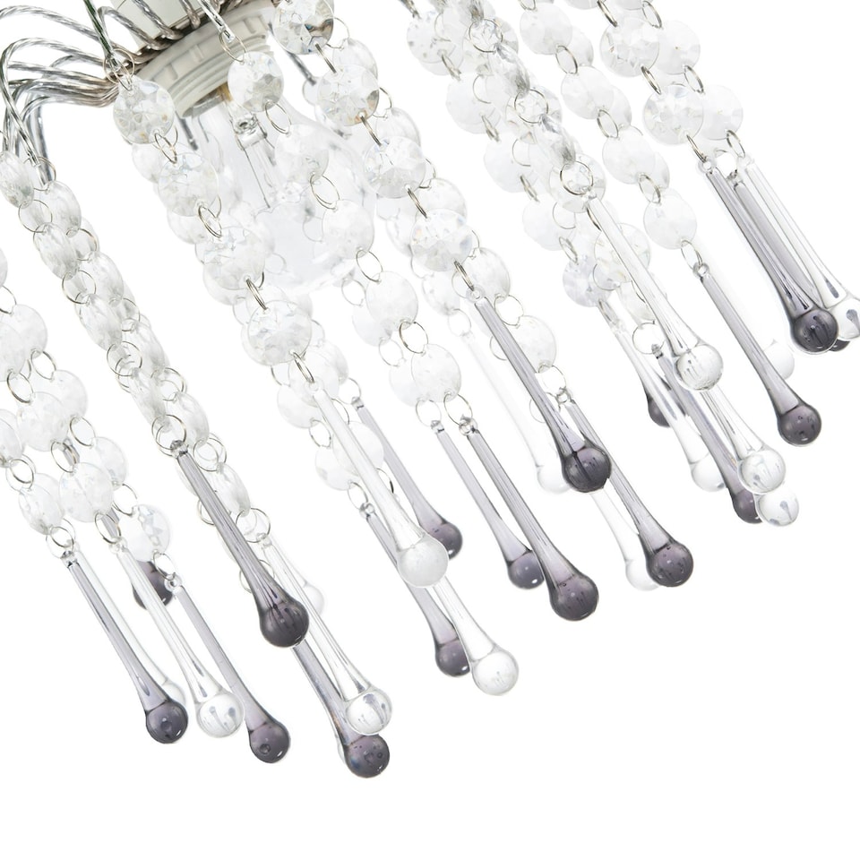 image 1 of Classic Waterfall Pendant Shade with Clear and Smoked Black Acrylic Black