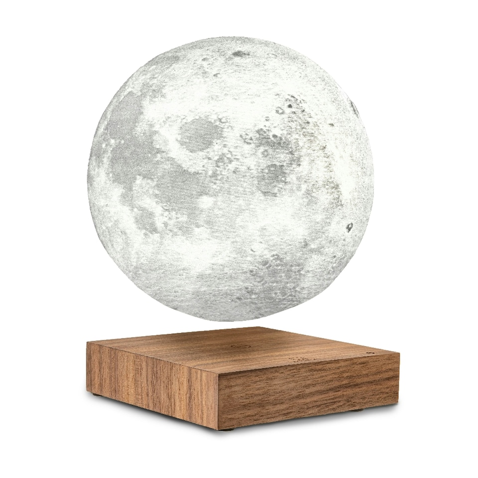 image 1 of Gingko Design Smart Moon Lamp Natural Walnut Wood