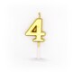 image 1 of Gold Number 4 Candle Gold