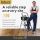 image 3 of Futura 3 Step Ladder Grey, Heavy-Duty Steel Folding Home DIY Step Stool with Wide Non-Slip Steps & Anti Slip Feet 150kg Capacity