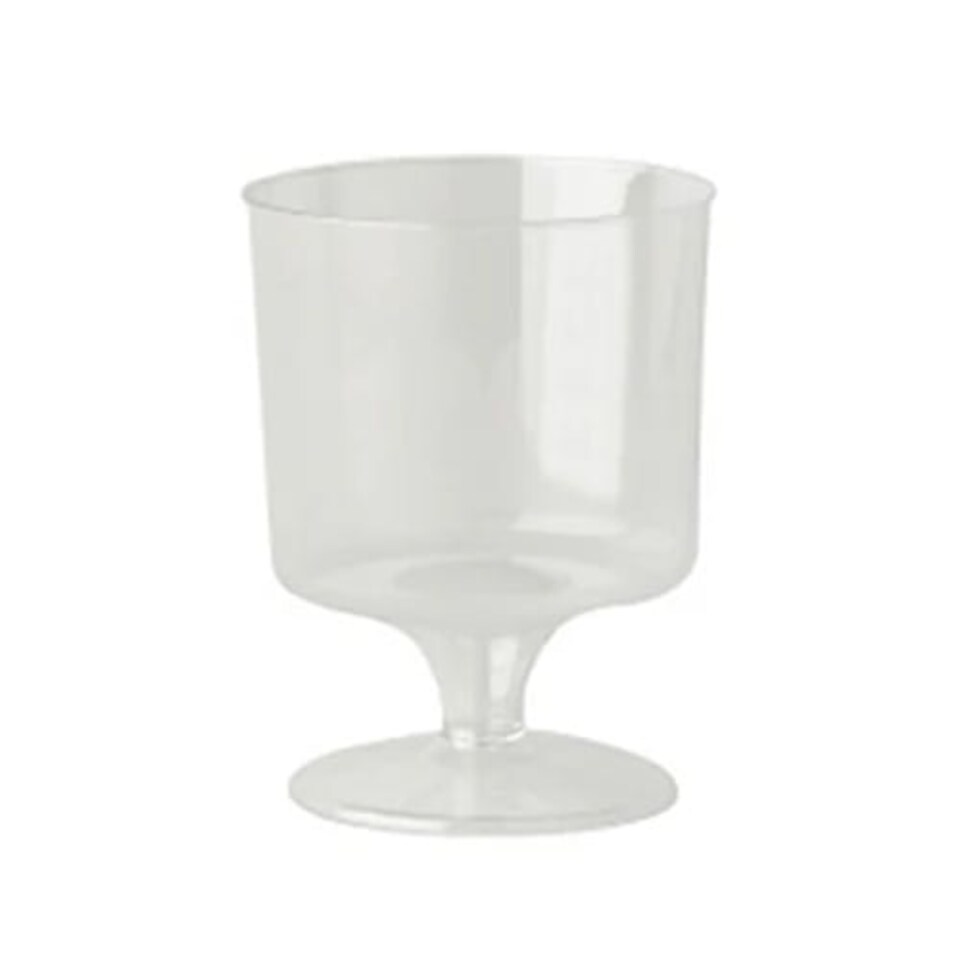 Clear Plastic Wine Goblet Glasses 175ml - Pack of 4