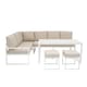 image 2 of Aluminium Corner Sofa Set With Black Rattan Storage Box - White