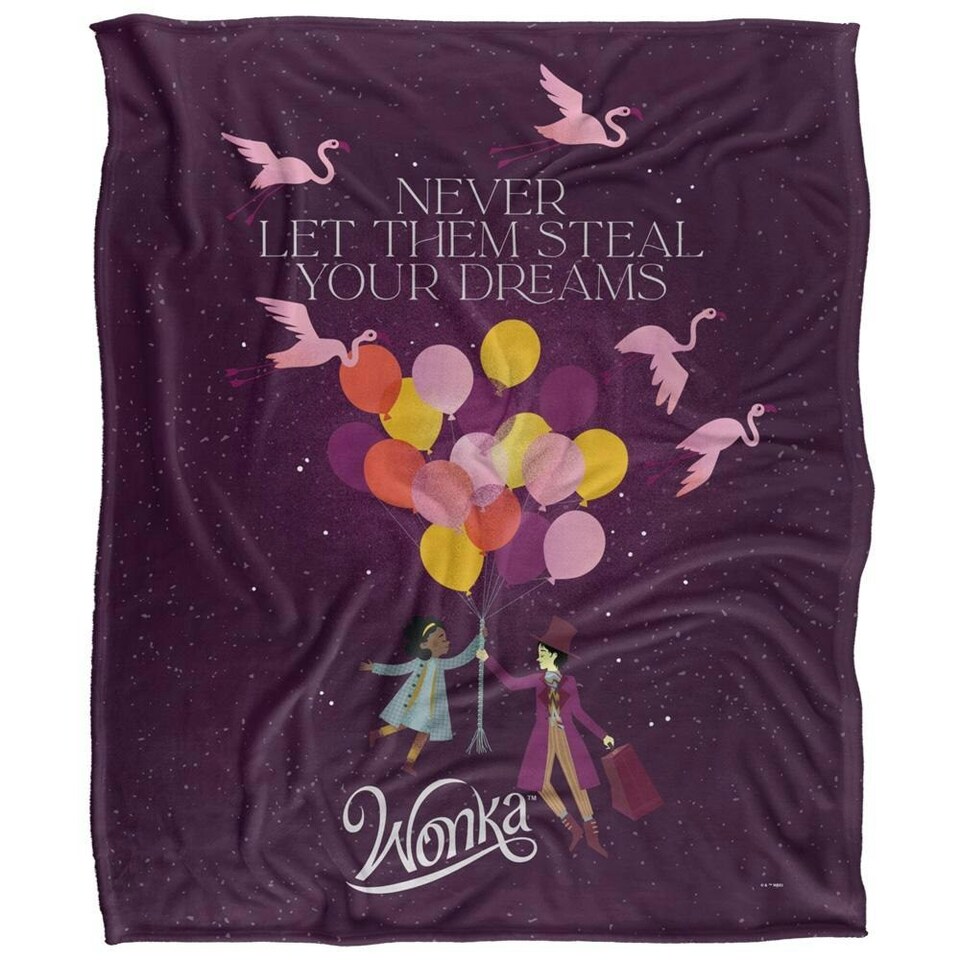 image 1 of Wonka Never Let Them Steal Your Dreams Blanket - Multicoloured - One Size