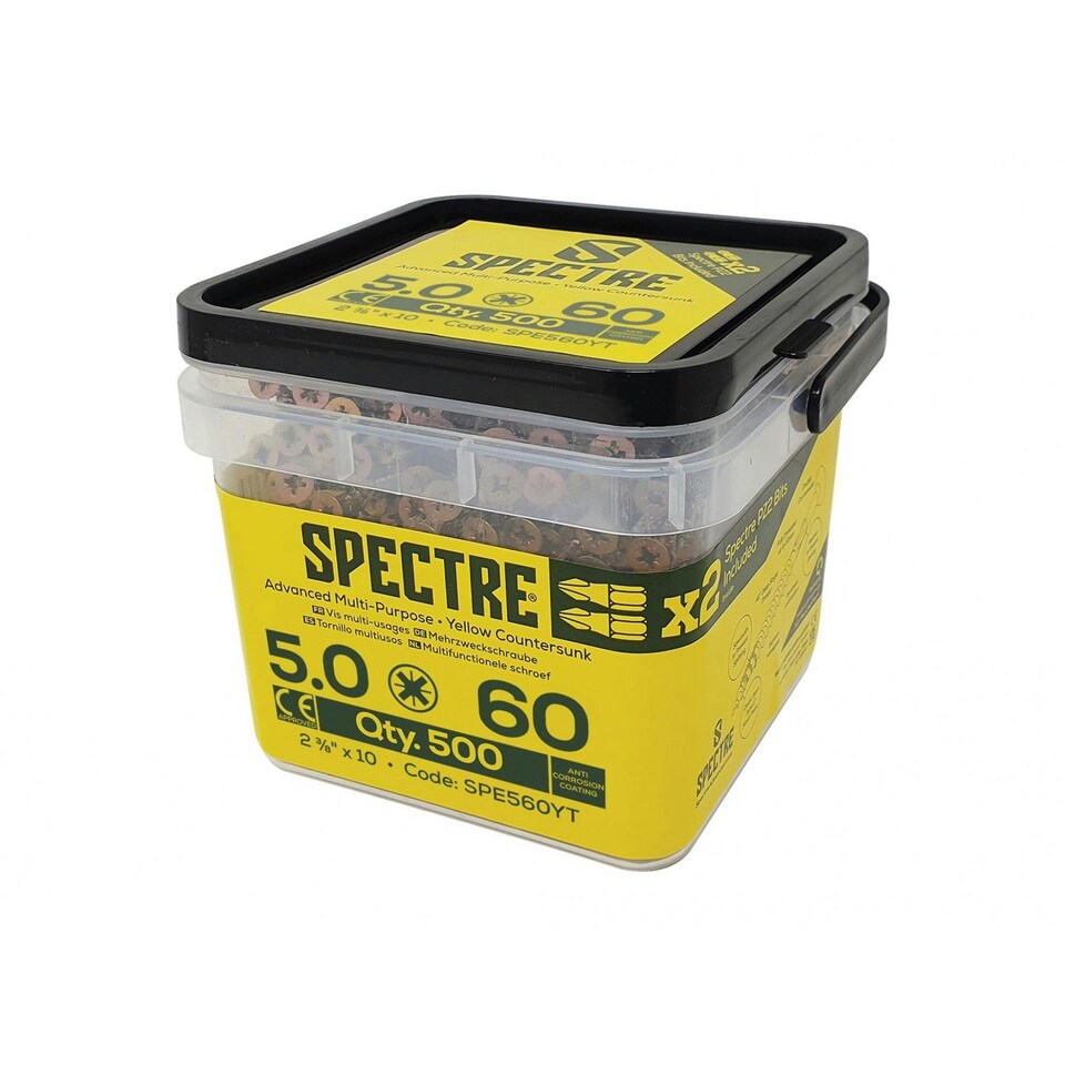 Forgefix Spectre Screw, Pz Compatible, Csk, Zyp - Multi Colour - 5.0 x 60mm