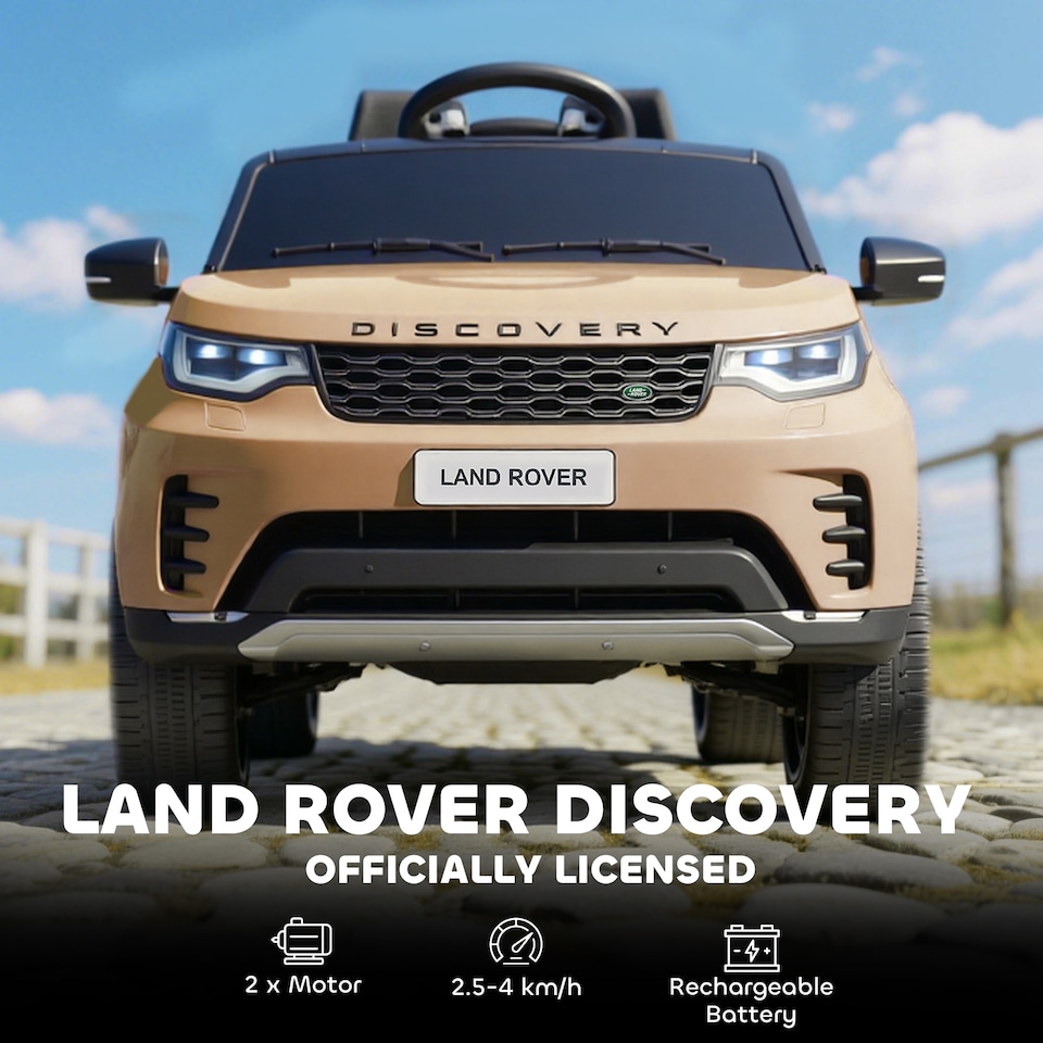 image 1 of AIYAPLAY Land Rover Discovery Licensed 12V Kids Electric Car w/ Remote Khaki