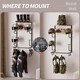 image 4 of London Boutique Motorcycle Helmet Wall Storage Rack with Riding Boot & Jacket Hooks 42 x 25 x 81cm
