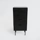 image 1 of OHS 4 Drawer Modern Ribbed Office Side Bedroom Nightstand Bedside Table - Black