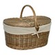 image 6 of Antique Wash Deep Oval Picnic Basket with Lining Grey | Grey | One Size