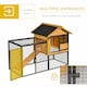 image 3 of PawHut Wood-metal Rabbit Hutch Elevated Pet House Outdoor 122 x 63 x 92cm