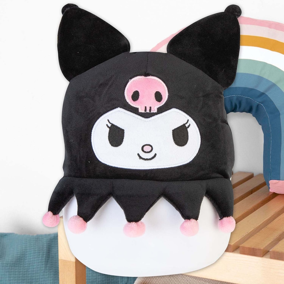 image 1 of PMS Kuromi Oval Cushion Plush Black - 22cm x 16cm