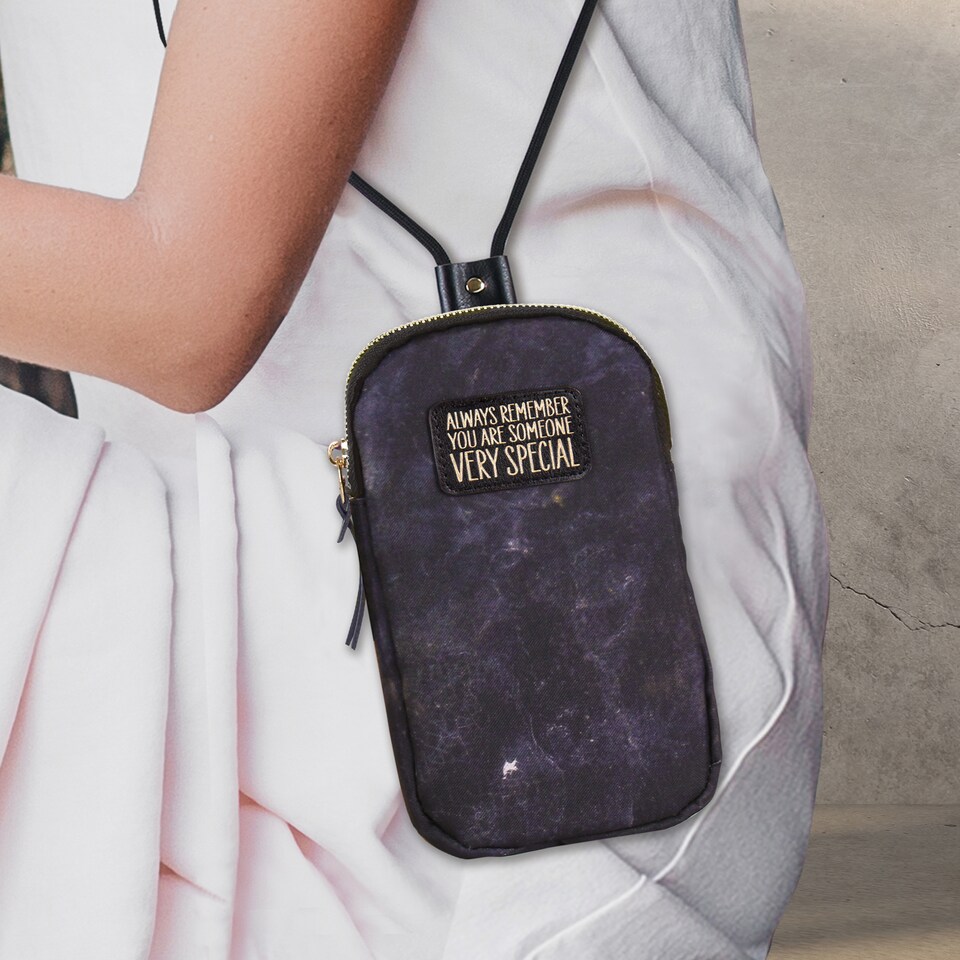 image 1 of Pre-personalised Phone Bag With Strap - Always remember you are SOMEONE VERY SPECIAL - Over 70 Titles Available