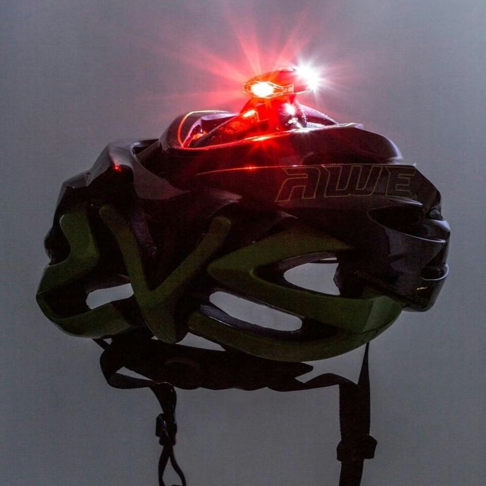 image 1 of AWE Helmet Light 40 Lumens Front/Rear Rechargeable USB 360 Degrees LED Bike